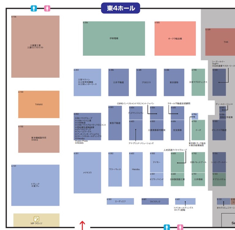 国際物流総合展2024の会場小間割り東4_展示会営業術