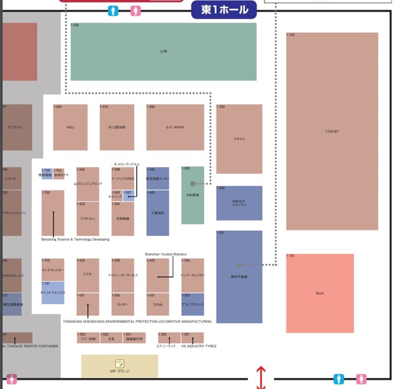国際物流総合展2024の会場小間割り東1_展示会営業術