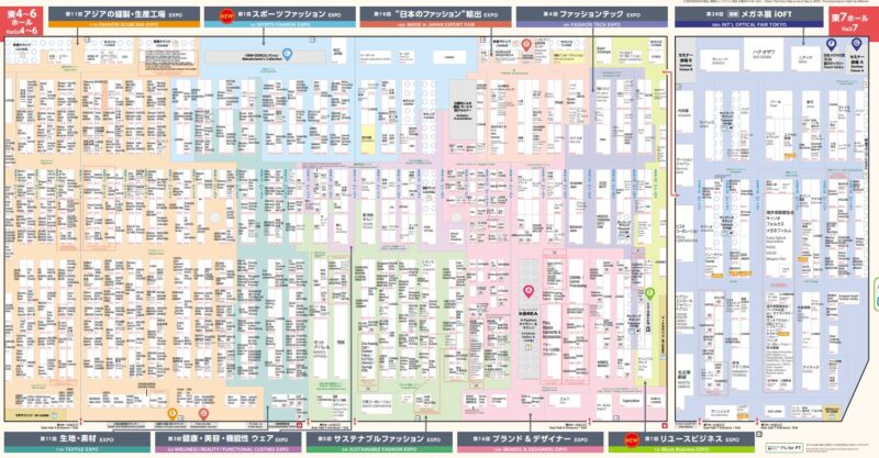 ファッションワールド東京秋2025の会場小間割り_展示会営業術