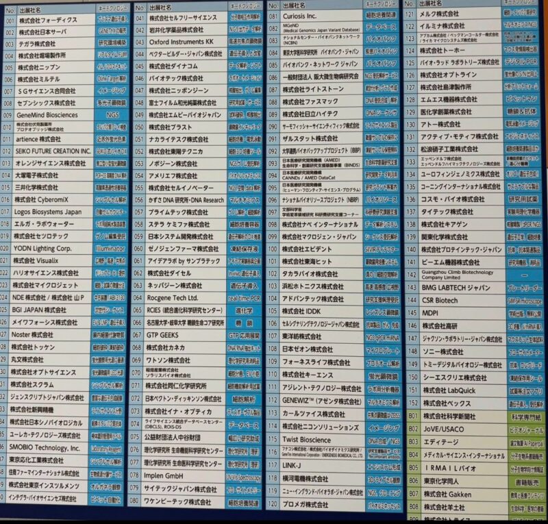 日本分子生物学会年会2025の出展者一覧_展示会営業術